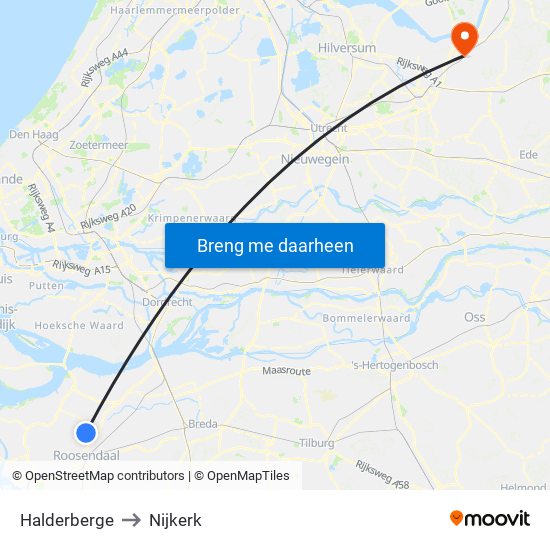 Halderberge to Nijkerk map