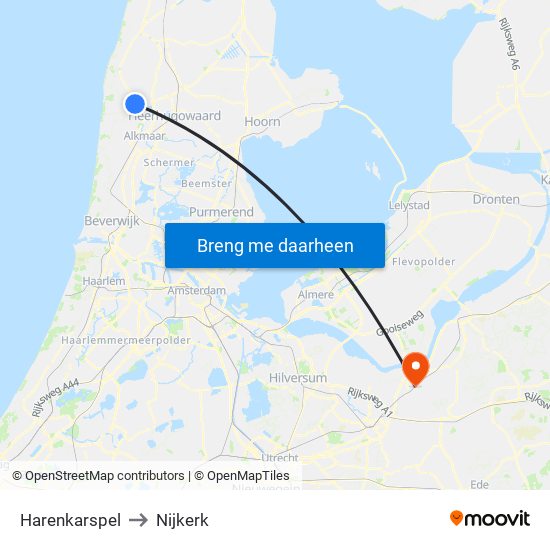 Harenkarspel to Nijkerk map