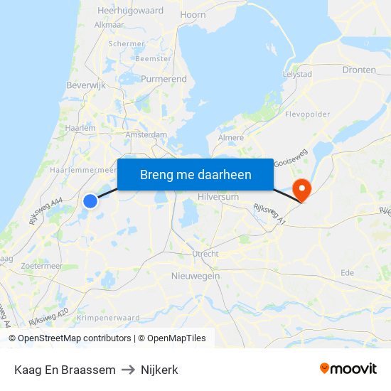 Kaag En Braassem to Nijkerk map