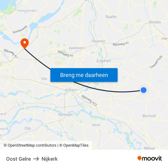 Oost Gelre to Nijkerk map