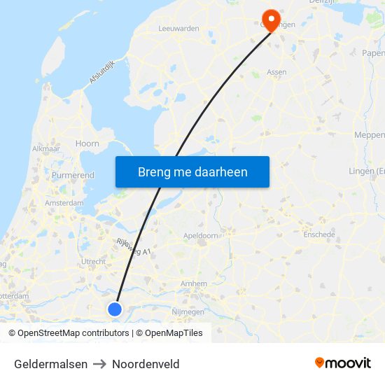 Geldermalsen to Noordenveld map