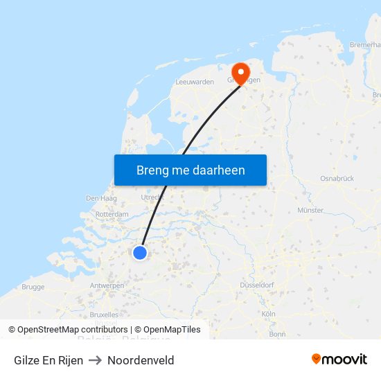 Gilze En Rijen to Noordenveld map
