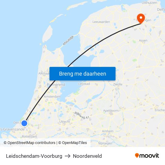 Leidschendam-Voorburg to Noordenveld map
