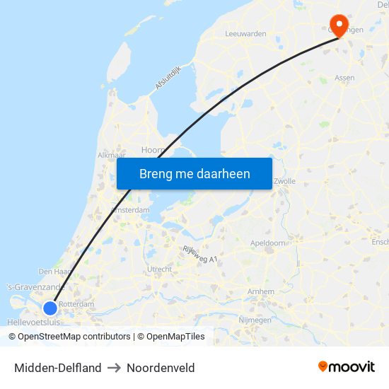 Midden-Delfland to Noordenveld map