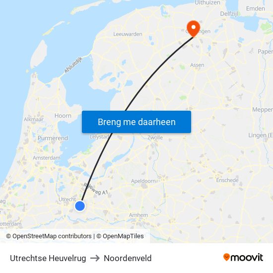 Utrechtse Heuvelrug to Noordenveld map