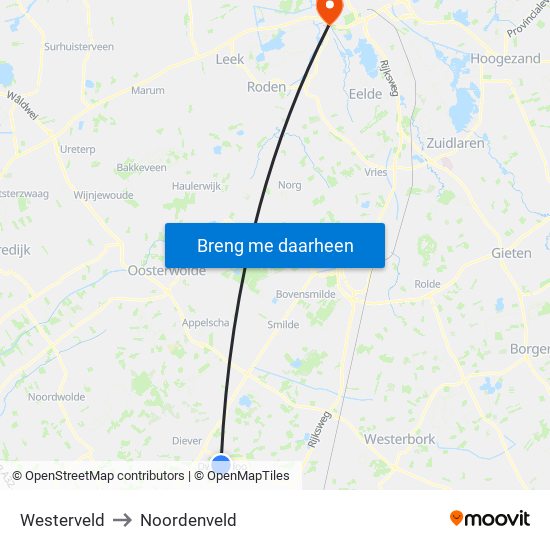 Westerveld to Noordenveld map