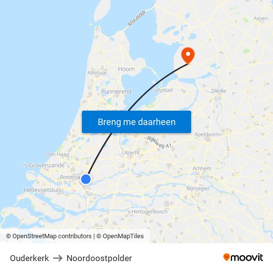 Ouderkerk to Noordoostpolder map