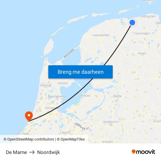 De Marne to Noordwijk map