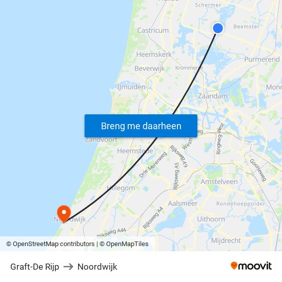 Graft-De Rijp to Noordwijk map