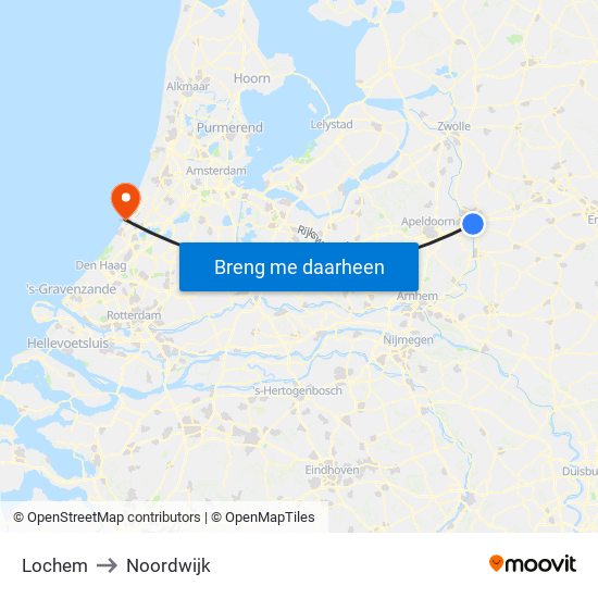 Lochem to Noordwijk map