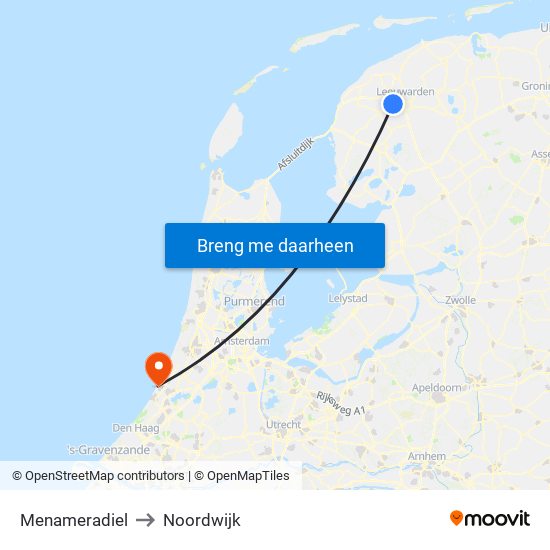 Menameradiel to Noordwijk map