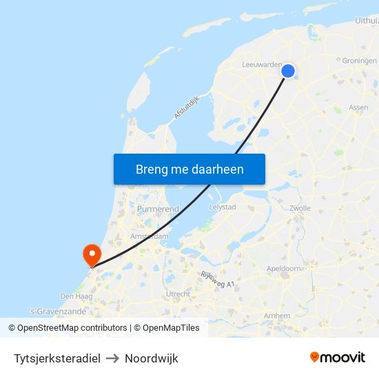 Tytsjerksteradiel to Noordwijk map