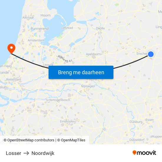 Losser to Noordwijk map