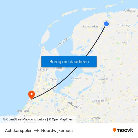 Achtkarspelen to Noordwijkerhout map