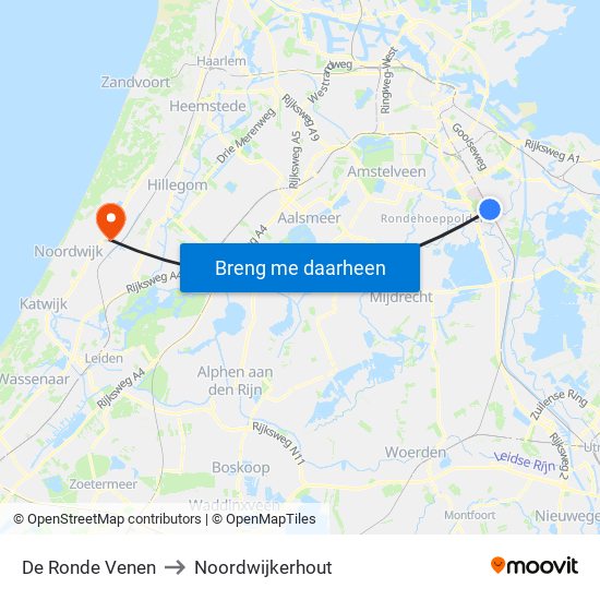 De Ronde Venen to Noordwijkerhout map