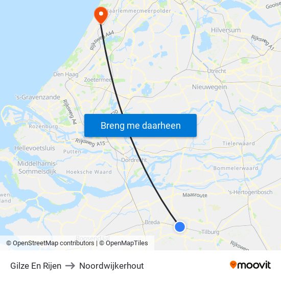 Gilze En Rijen to Noordwijkerhout map