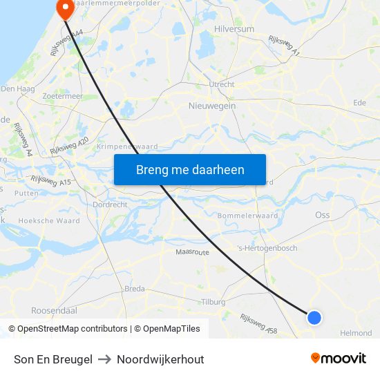 Son En Breugel to Noordwijkerhout map