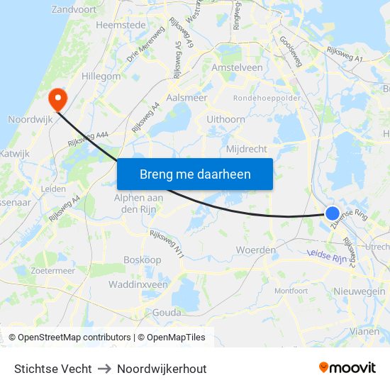 Stichtse Vecht to Noordwijkerhout map