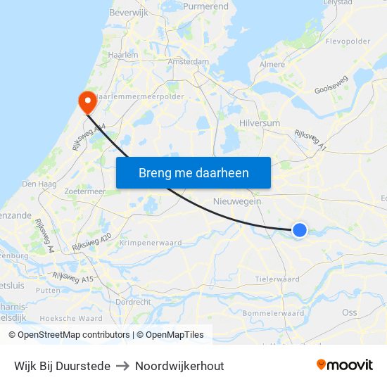 Wijk Bij Duurstede to Noordwijkerhout map