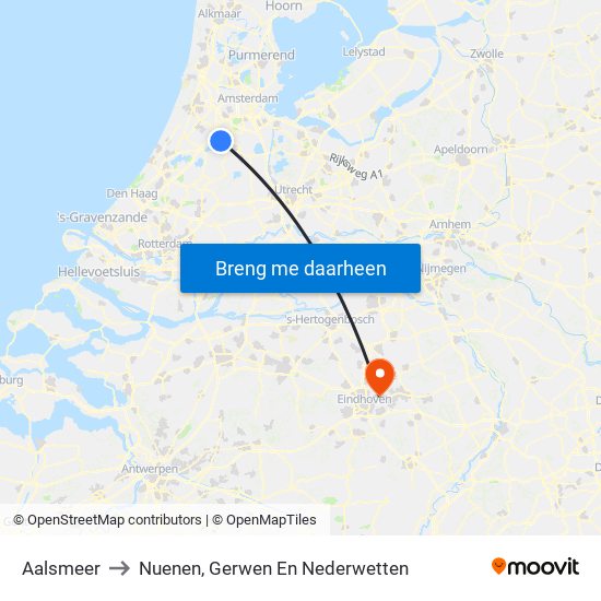 Aalsmeer to Nuenen, Gerwen En Nederwetten map