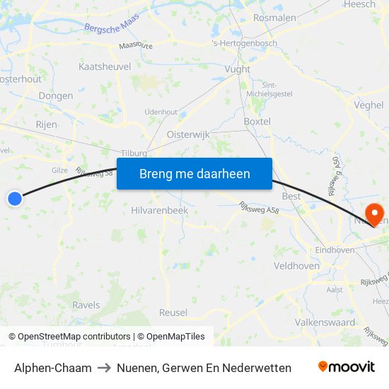 Alphen-Chaam to Nuenen, Gerwen En Nederwetten map