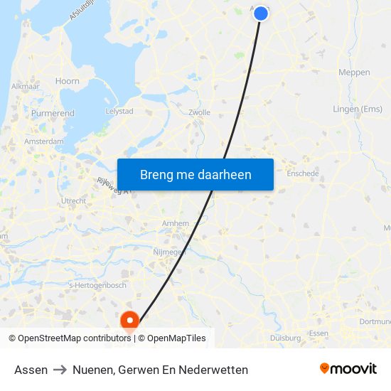 Assen to Nuenen, Gerwen En Nederwetten map