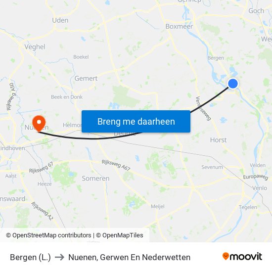 Bergen (L.) to Nuenen, Gerwen En Nederwetten map