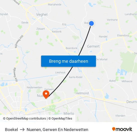 Boekel to Nuenen, Gerwen En Nederwetten map