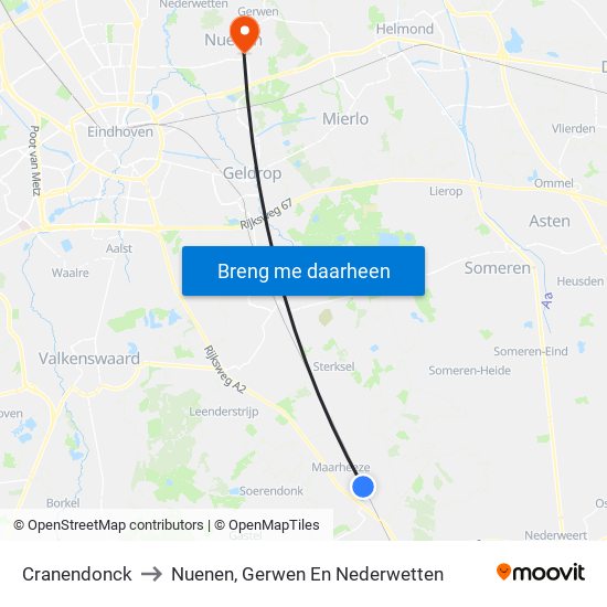 Cranendonck to Nuenen, Gerwen En Nederwetten map