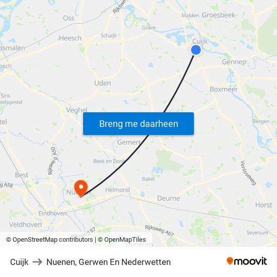 Cuijk to Nuenen, Gerwen En Nederwetten map