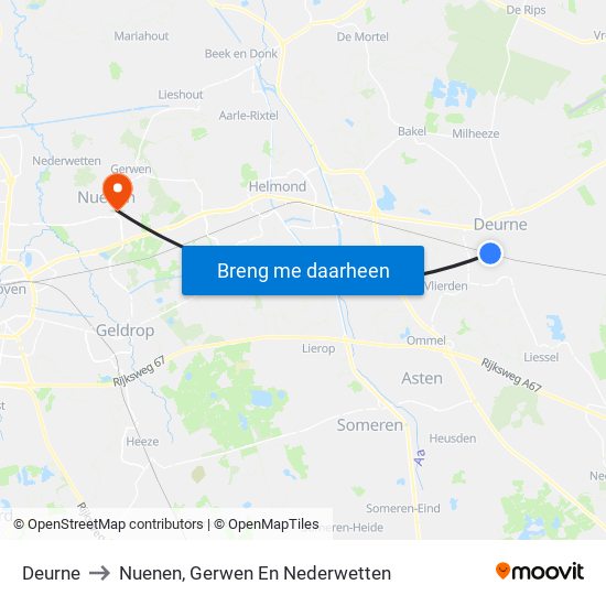 Deurne to Nuenen, Gerwen En Nederwetten map