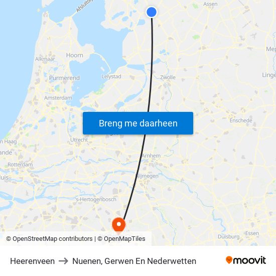 Heerenveen to Nuenen, Gerwen En Nederwetten map