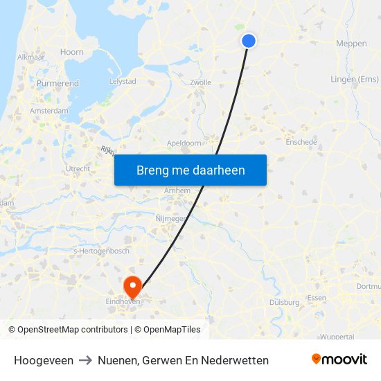 Hoogeveen to Nuenen, Gerwen En Nederwetten map