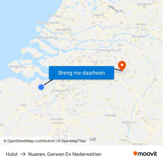 Hulst to Nuenen, Gerwen En Nederwetten map