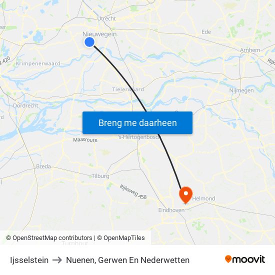 Ijsselstein to Nuenen, Gerwen En Nederwetten map