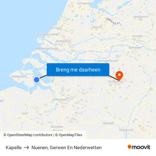 Kapelle to Nuenen, Gerwen En Nederwetten map