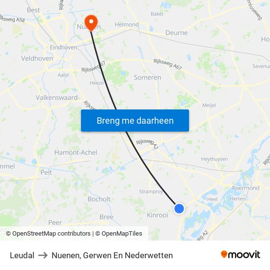 Leudal to Nuenen, Gerwen En Nederwetten map