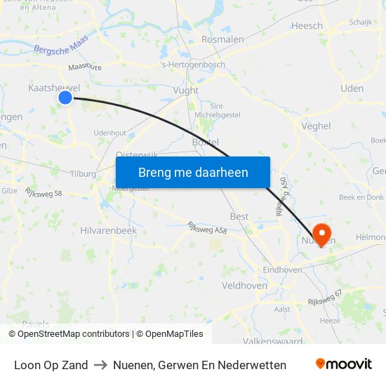 Loon Op Zand to Nuenen, Gerwen En Nederwetten map