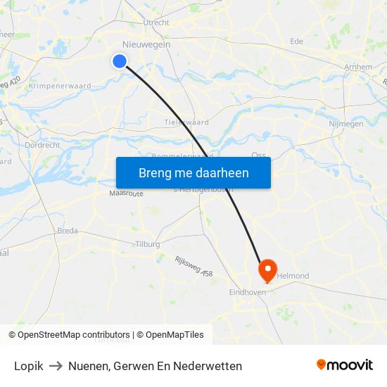 Lopik to Nuenen, Gerwen En Nederwetten map