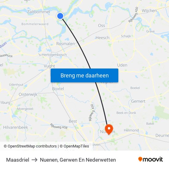 Maasdriel to Nuenen, Gerwen En Nederwetten map