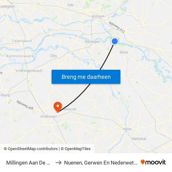 Millingen Aan De Rijn to Nuenen, Gerwen En Nederwetten map