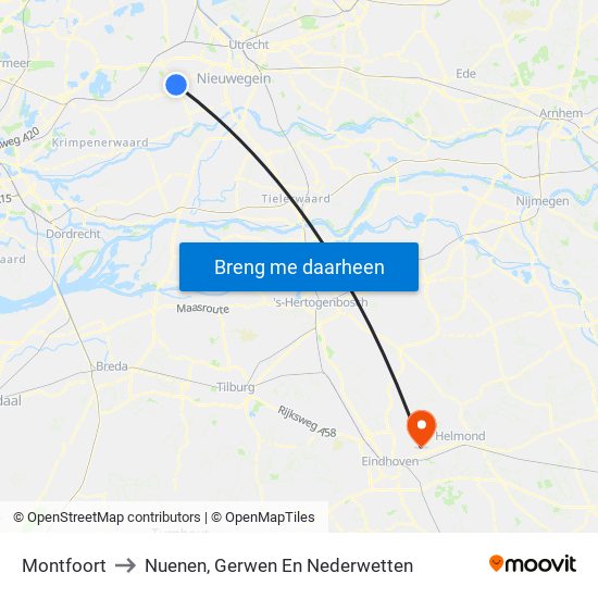 Montfoort to Nuenen, Gerwen En Nederwetten map