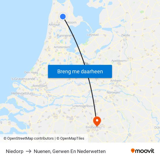 Niedorp to Nuenen, Gerwen En Nederwetten map