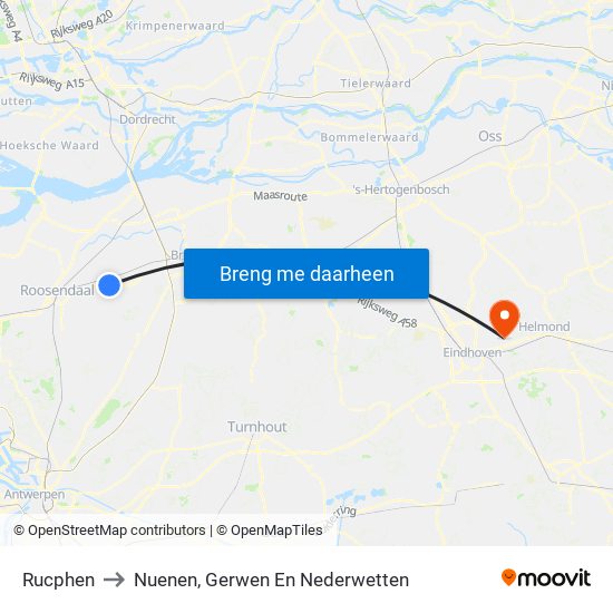 Rucphen to Nuenen, Gerwen En Nederwetten map