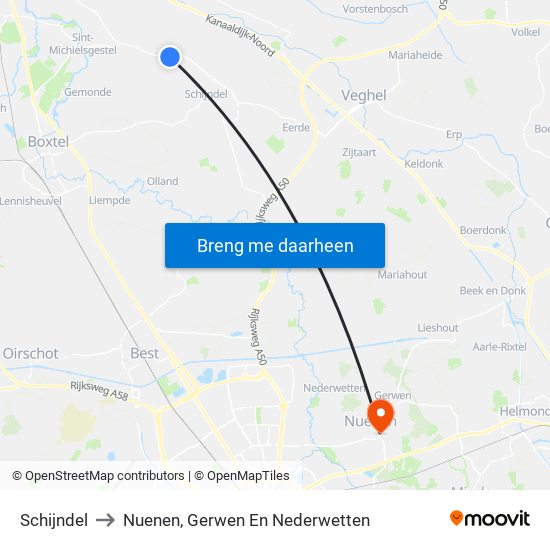 Schijndel to Nuenen, Gerwen En Nederwetten map