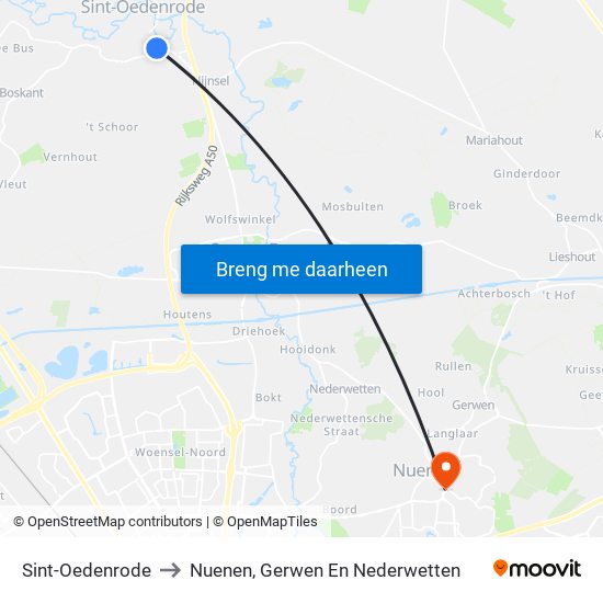 Sint-Oedenrode to Nuenen, Gerwen En Nederwetten map