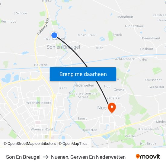 Son En Breugel to Nuenen, Gerwen En Nederwetten map