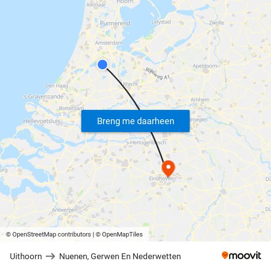 Uithoorn to Nuenen, Gerwen En Nederwetten map