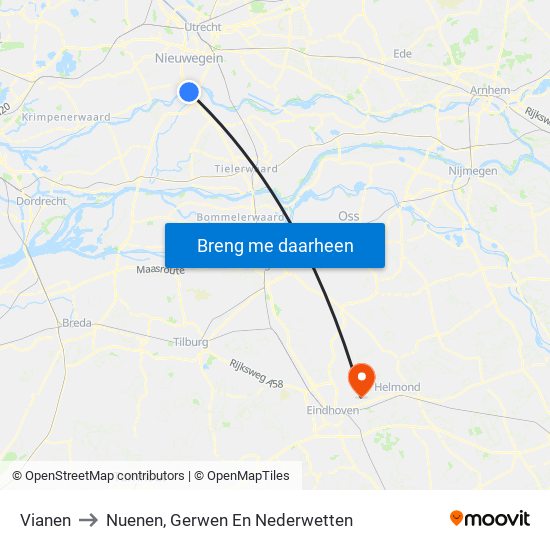 Vianen to Nuenen, Gerwen En Nederwetten map