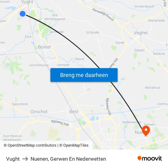 Vught to Nuenen, Gerwen En Nederwetten map